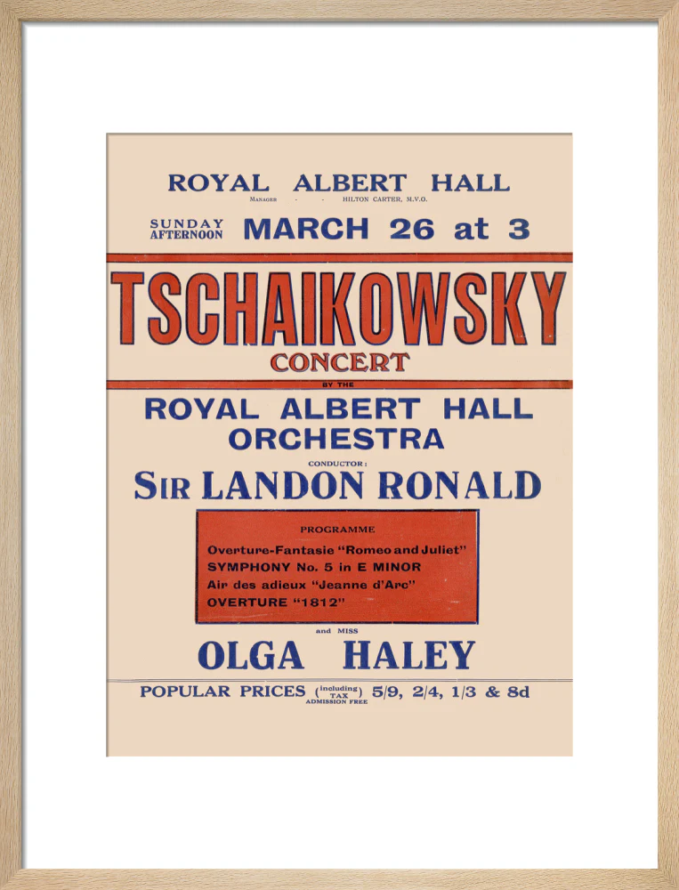 Handbill from Special Sunday Concerts (1921-1922 Season) - Tschaikowsky Concert by the Royal Albert Hall Orchestra and Miss Olga Haley, 26 March 1922 - Image 11