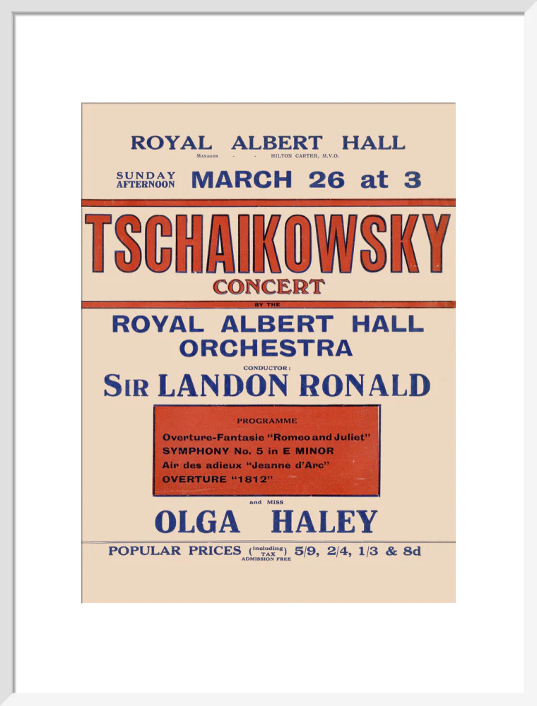 Handbill from Special Sunday Concerts (1921-1922 Season) - Tschaikowsky Concert by the Royal Albert Hall Orchestra and Miss Olga Haley, 26 March 1922 - Image 14