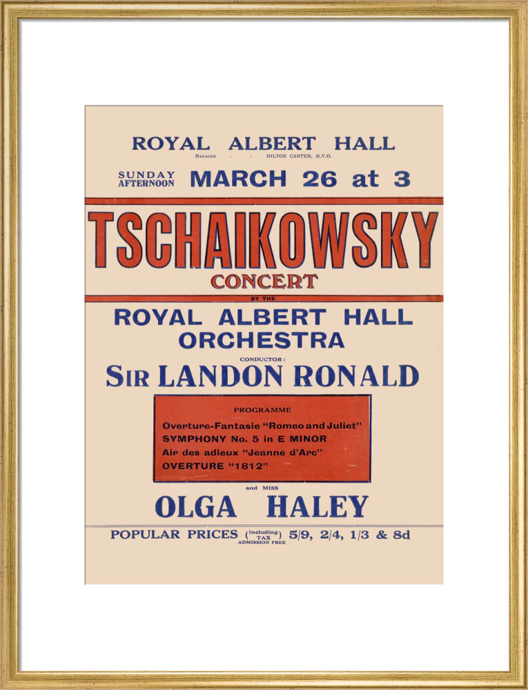 Handbill from Special Sunday Concerts (1921-1922 Season) - Tschaikowsky Concert by the Royal Albert Hall Orchestra and Miss Olga Haley, 26 March 1922 - Image 15