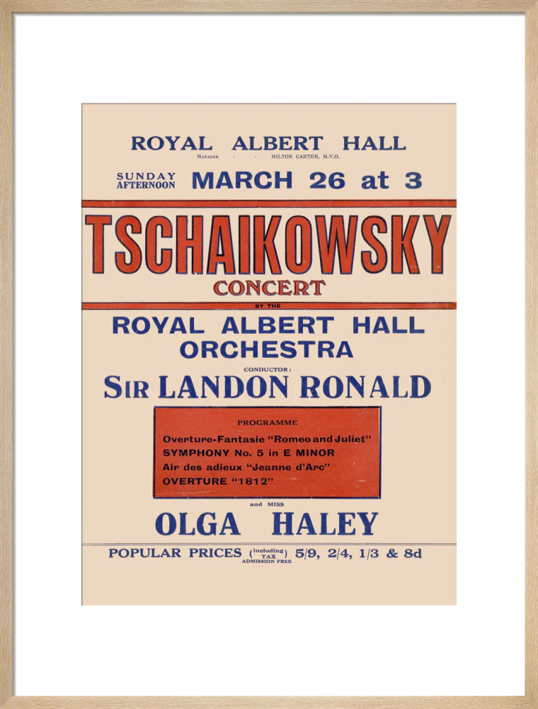 Handbill from Special Sunday Concerts (1921-1922 Season) - Tschaikowsky Concert by the Royal Albert Hall Orchestra and Miss Olga Haley, 26 March 1922 - Image 16