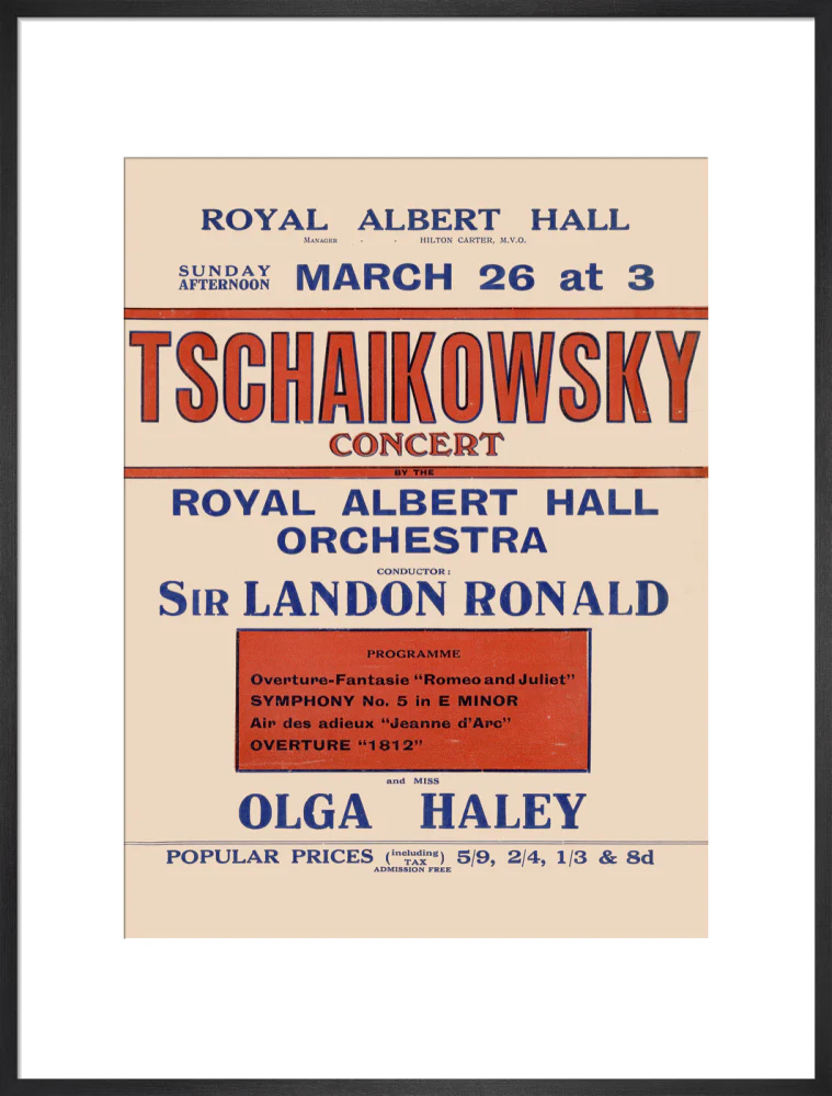 Handbill from Special Sunday Concerts (1921-1922 Season) - Tschaikowsky Concert by the Royal Albert Hall Orchestra and Miss Olga Haley, 26 March 1922 - Image 17