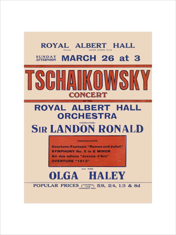 Handbill from Special Sunday Concerts (1921-1922 Season) - Tschaikowsky Concert by the Royal Albert Hall Orchestra and Miss Olga Haley, 26 March 1922 - Image 18