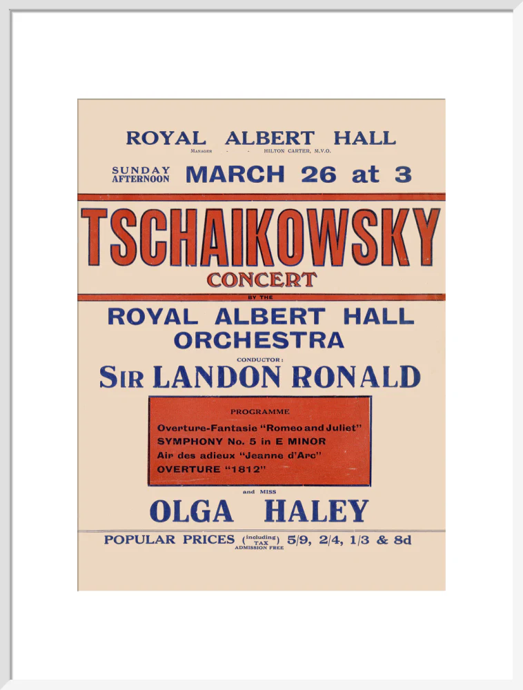 Handbill from Special Sunday Concerts (1921-1922 Season) - Tschaikowsky Concert by the Royal Albert Hall Orchestra and Miss Olga Haley, 26 March 1922 - Image 19