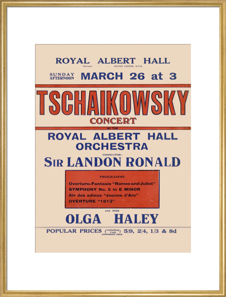 Handbill from Special Sunday Concerts (1921-1922 Season) - Tschaikowsky Concert by the Royal Albert Hall Orchestra and Miss Olga Haley, 26 March 1922 - Image 20
