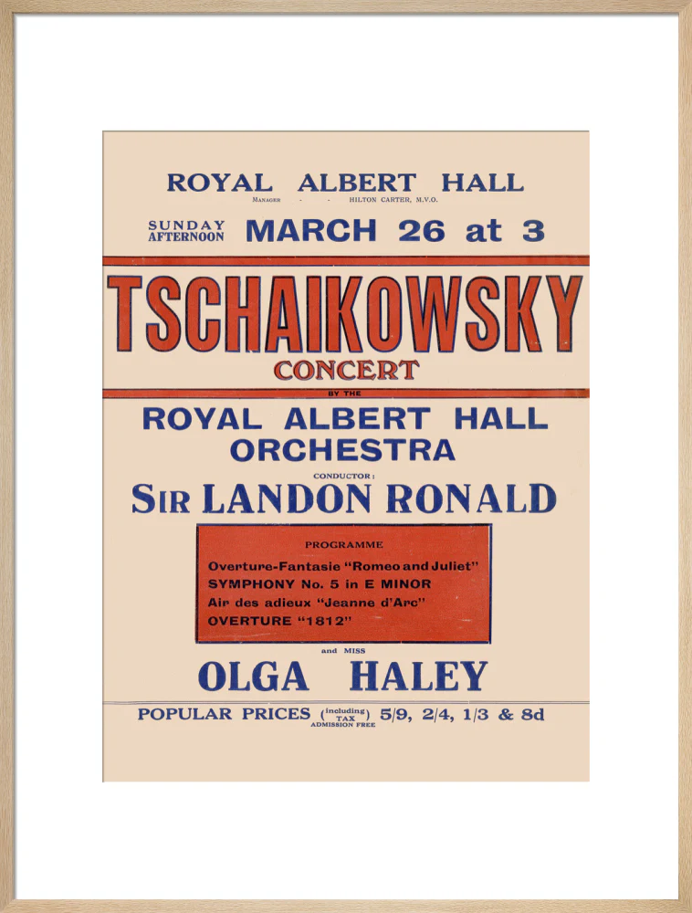Handbill from Special Sunday Concerts (1921-1922 Season) - Tschaikowsky Concert by the Royal Albert Hall Orchestra and Miss Olga Haley, 26 March 1922 - Image 21