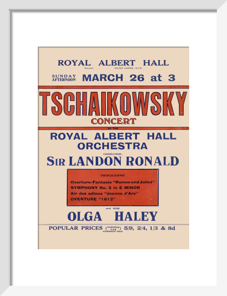 Handbill from Special Sunday Concerts (1921-1922 Season) - Tschaikowsky Concert by the Royal Albert Hall Orchestra and Miss Olga Haley, 26 March 1922 - Image 4
