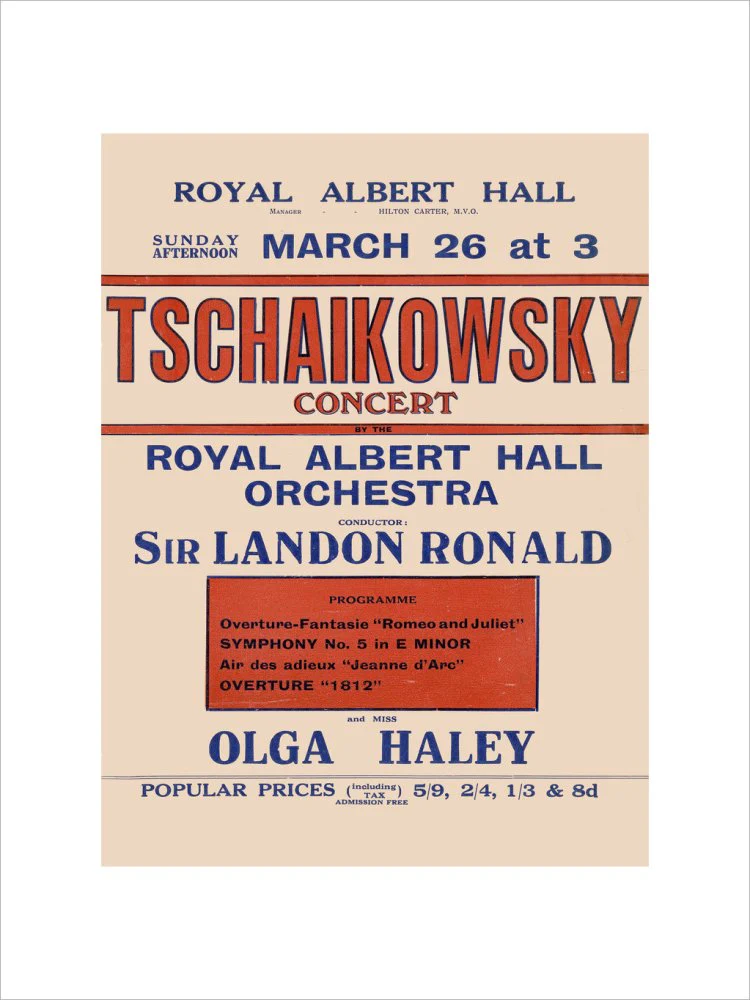 Handbill from Special Sunday Concerts (1921-1922 Season) - Tschaikowsky Concert by the Royal Albert Hall Orchestra and Miss Olga Haley, 26 March 1922 - Image 8