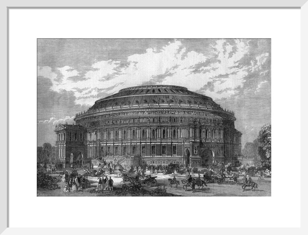 Black and White Construction Illustration of the Royal Albert Hall Art Print - Image 10