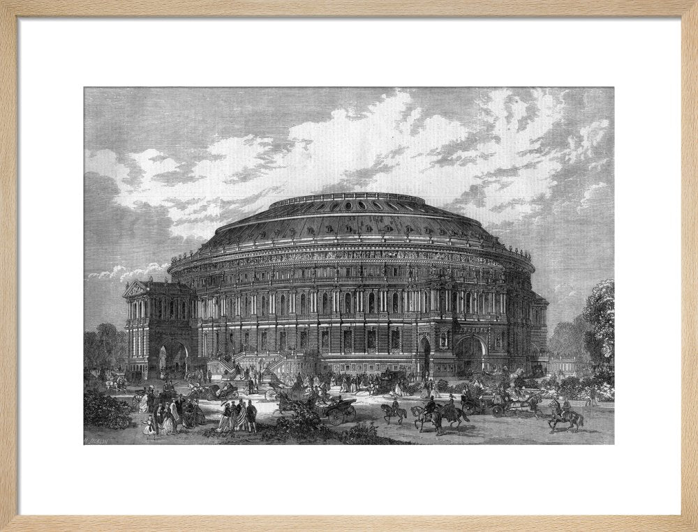 Black and White Construction Illustration of the Royal Albert Hall Art Print - Image 12