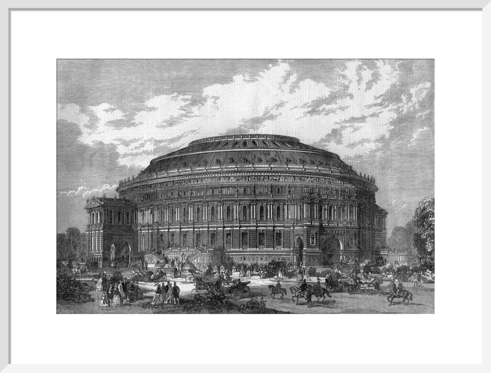 Black and White Construction Illustration of the Royal Albert Hall Art Print - Image 15