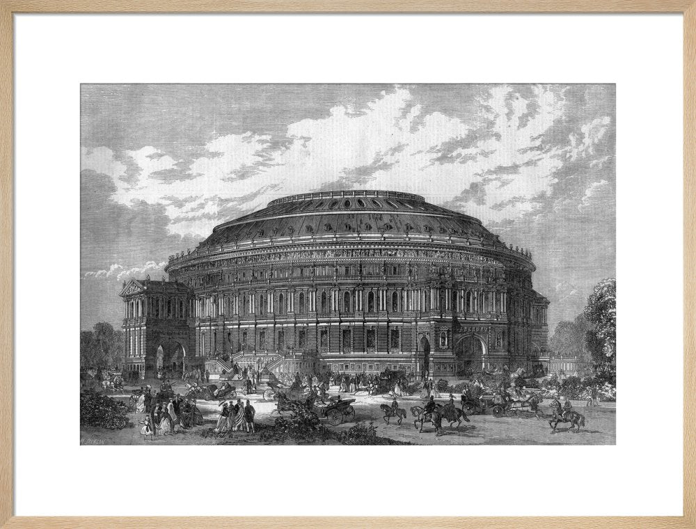 Black and White Construction Illustration of the Royal Albert Hall Art Print - Image 17