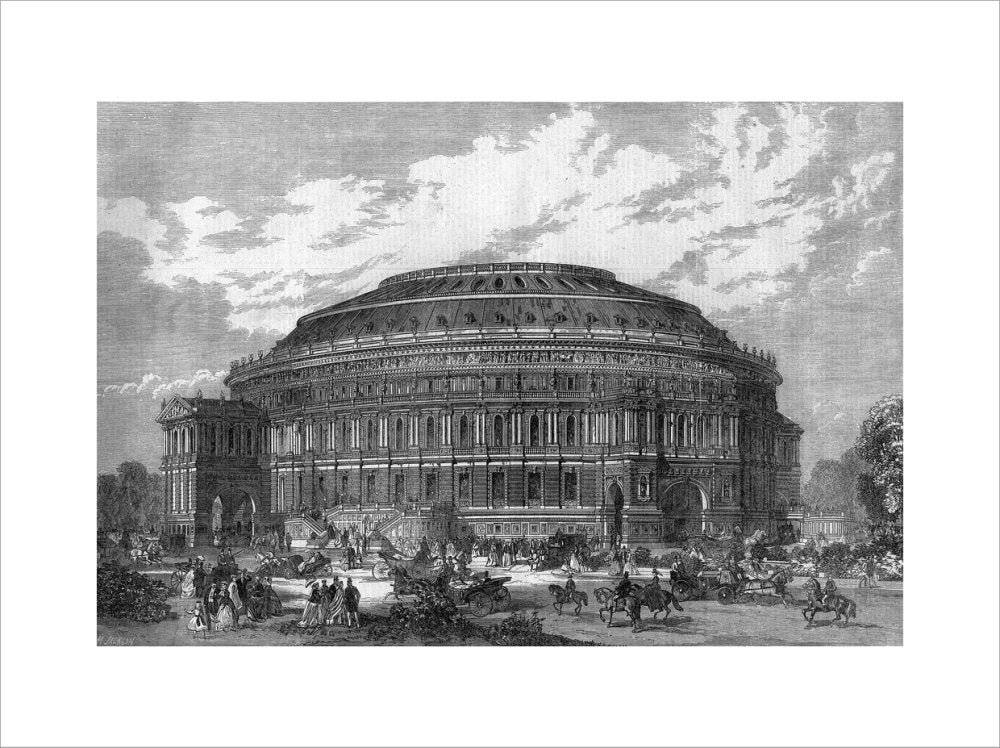 Black and White Construction Illustration of the Royal Albert Hall Art Print - Image 18