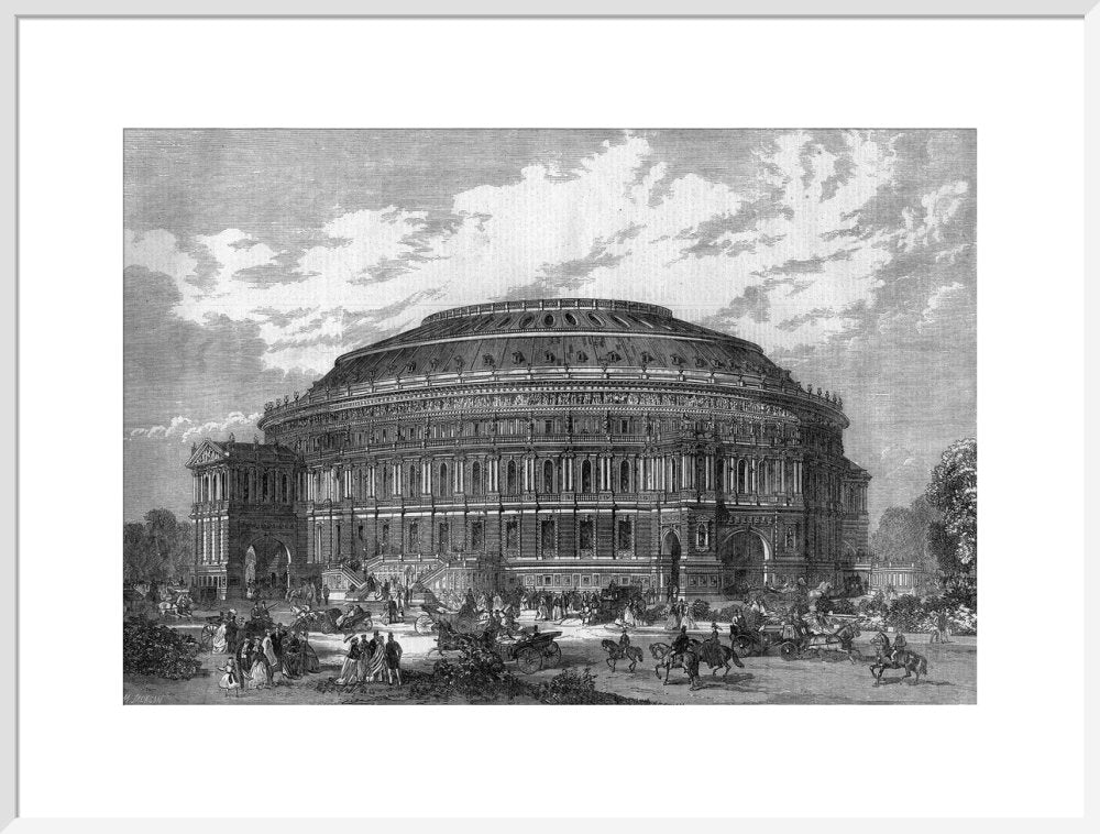 Black and White Construction Illustration of the Royal Albert Hall Art Print - Image 20