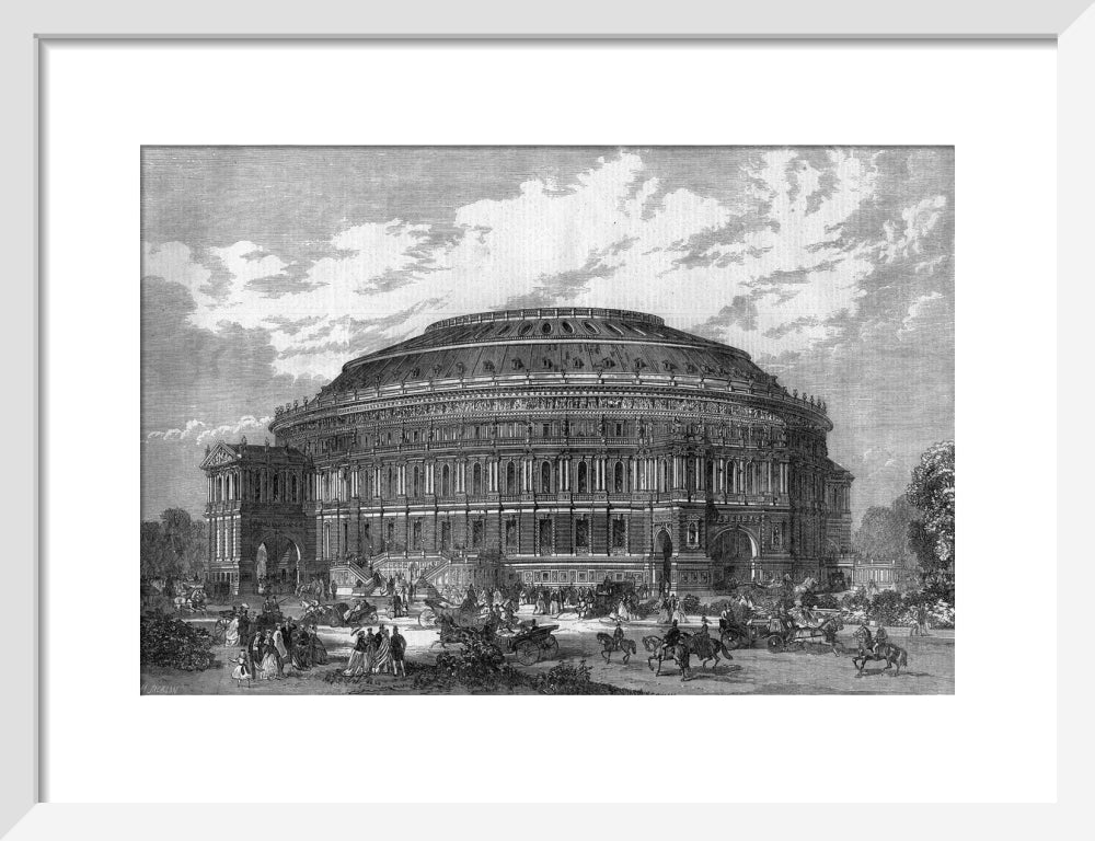 Black and White Construction Illustration of the Royal Albert Hall Art Print - Image 24