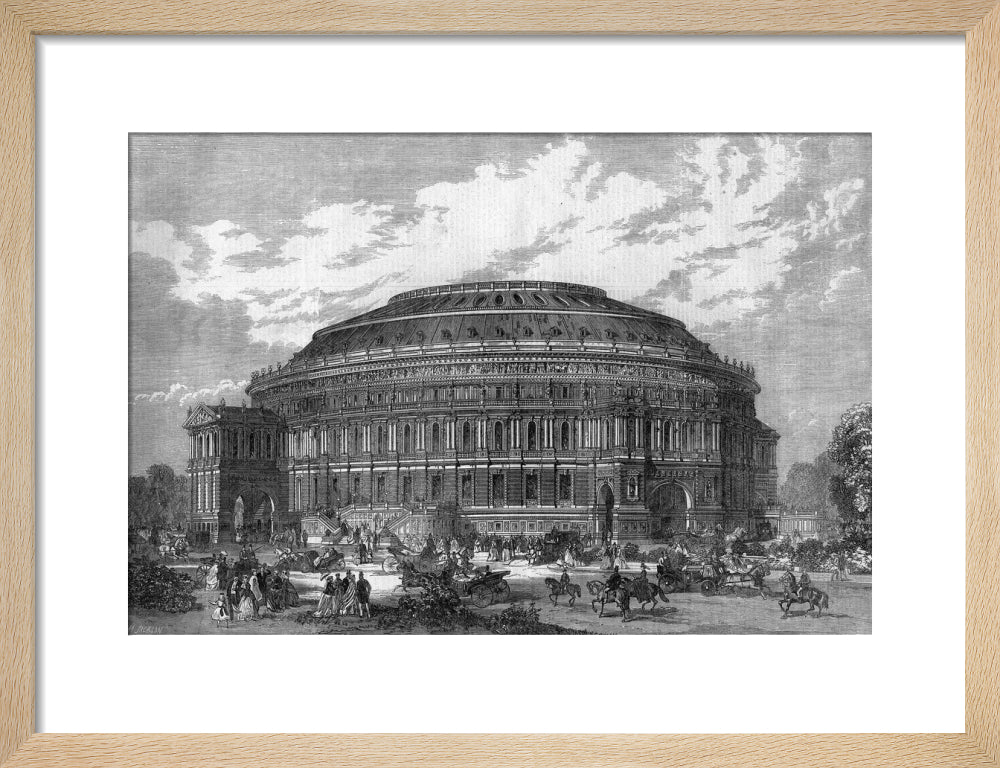 Black and White Construction Illustration of the Royal Albert Hall Art Print - Image 26