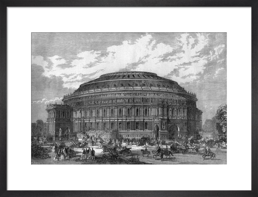 Black and White Construction Illustration of the Royal Albert Hall Art Print - Image 28