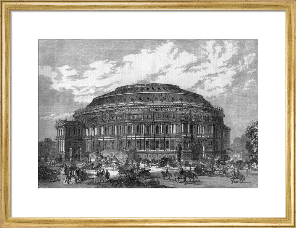 Black and White Construction Illustration of the Royal Albert Hall Art Print - Image 30