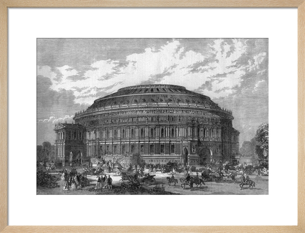 Black and White Construction Illustration of the Royal Albert Hall Art Print - Image 31