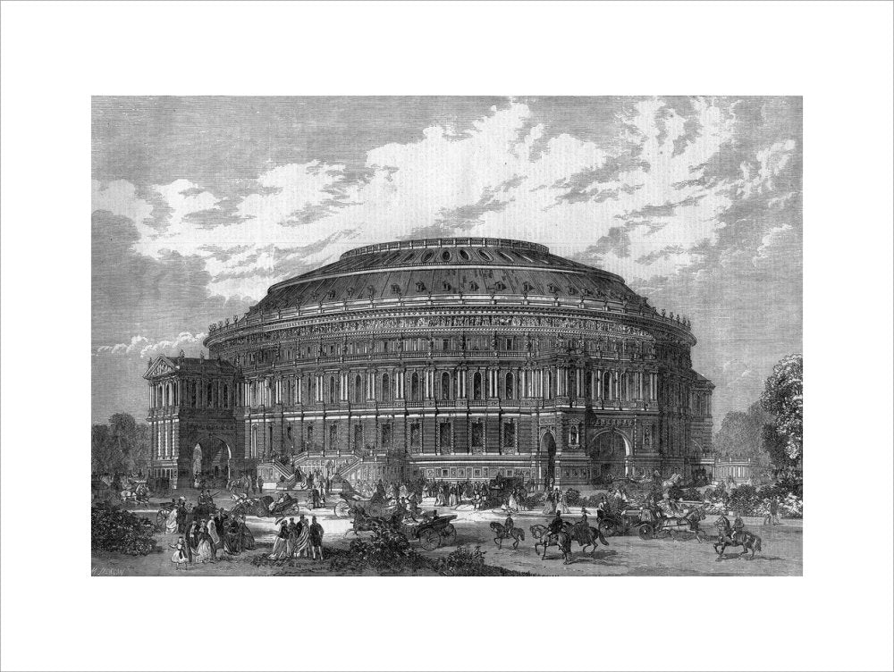 Black and White Construction Illustration of the Royal Albert Hall Art Print - Image 32