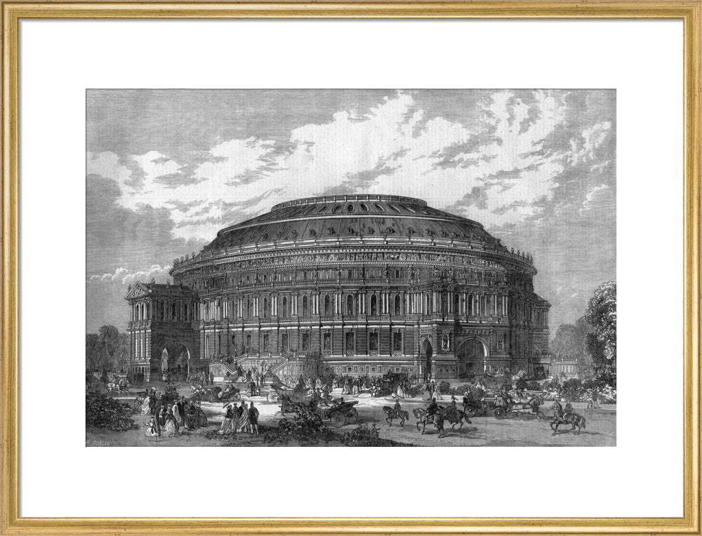 Black and White Construction Illustration of the Royal Albert Hall Art Print - Image 35