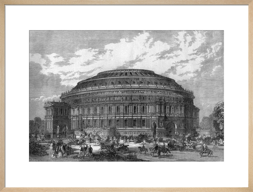 Black and White Construction Illustration of the Royal Albert Hall Art Print - Image 36
