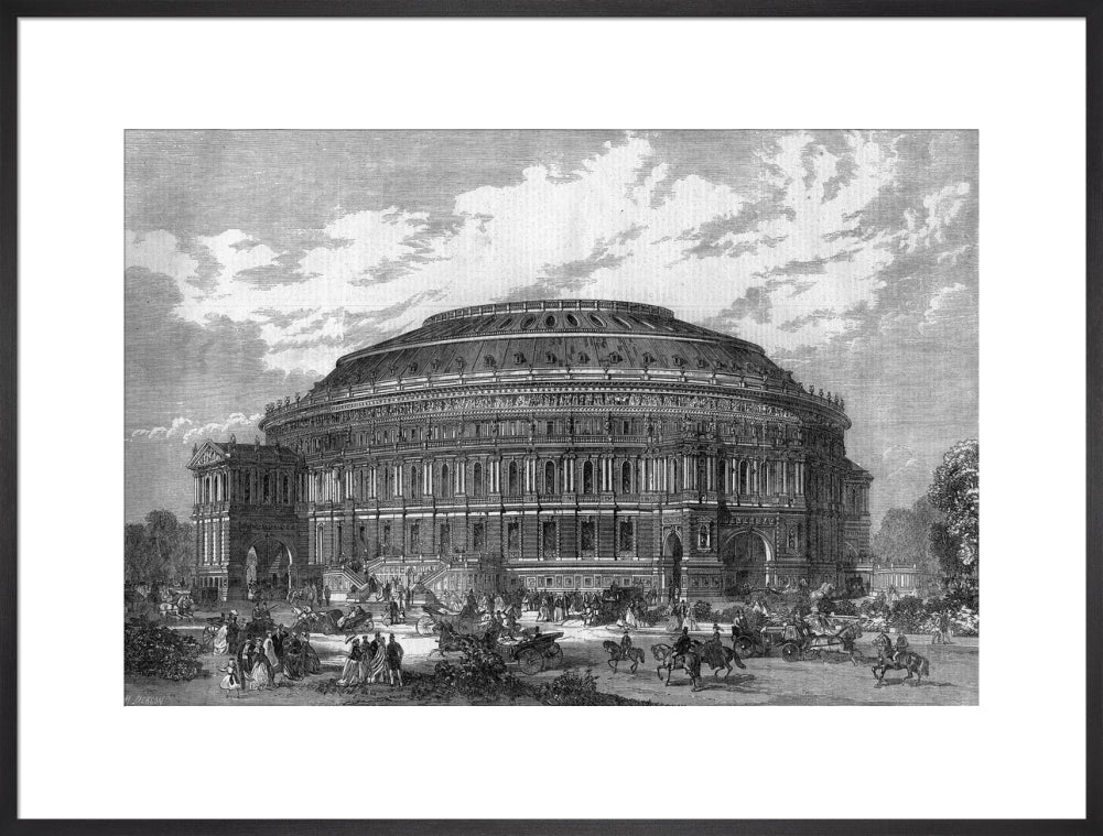 Black and White Construction Illustration of the Royal Albert Hall Art Print - Image 38