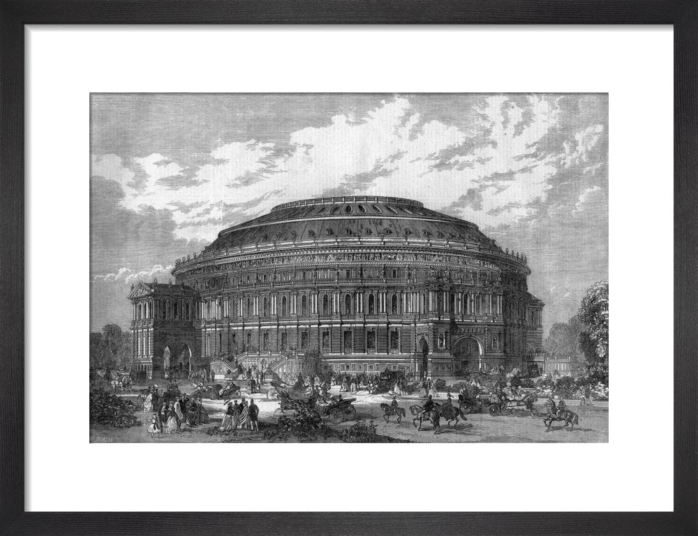 Black and White Construction Illustration of the Royal Albert Hall Art Print - Image 4