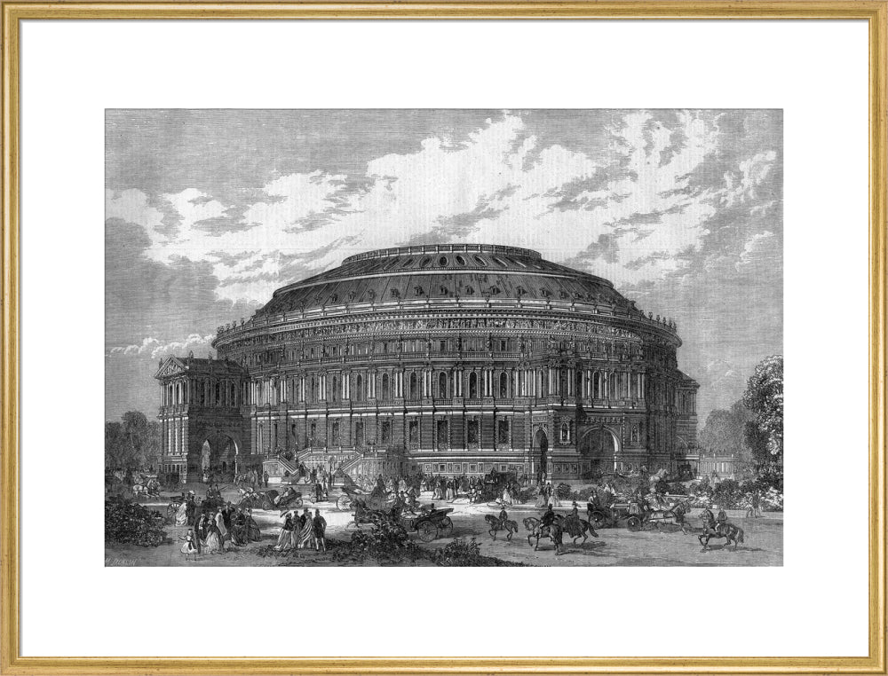 Black and White Construction Illustration of the Royal Albert Hall Art Print - Image 40
