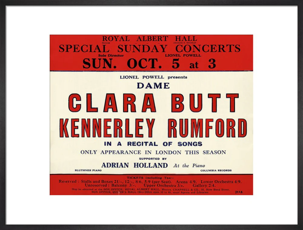 Dame Clara Butt and Kennerley Rumford's Special Sunday Concerts (1930-1931 Season) Art Print - Image 14