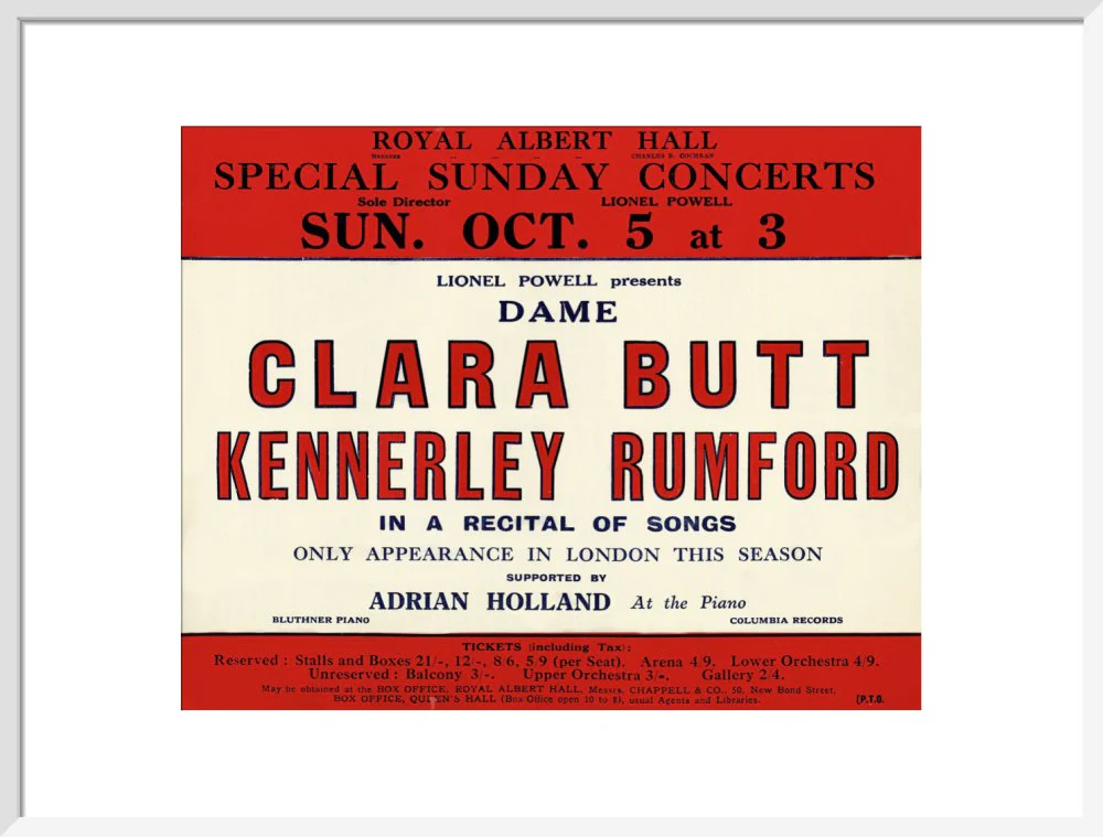 Dame Clara Butt and Kennerley Rumford's Special Sunday Concerts (1930-1931 Season) Art Print - Image 15