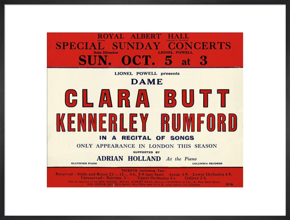 Dame Clara Butt and Kennerley Rumford's Special Sunday Concerts (1930-1931 Season) Art Print - Image 19