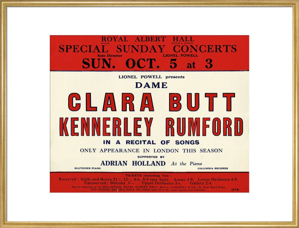Dame Clara Butt and Kennerley Rumford's Special Sunday Concerts (1930-1931 Season) Art Print - Image 21