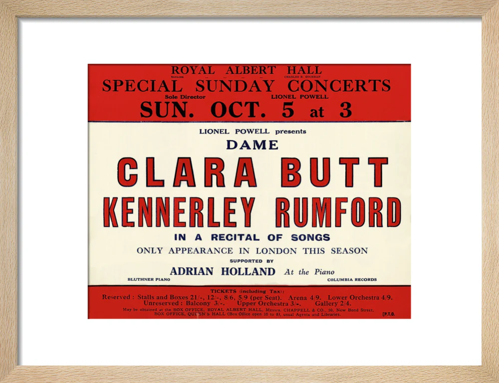 Dame Clara Butt and Kennerley Rumford's Special Sunday Concerts (1930-1931 Season) Art Print - Image 26