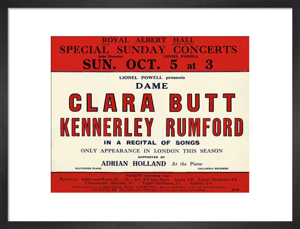 Dame Clara Butt and Kennerley Rumford's Special Sunday Concerts (1930-1931 Season) Art Print - Image 28
