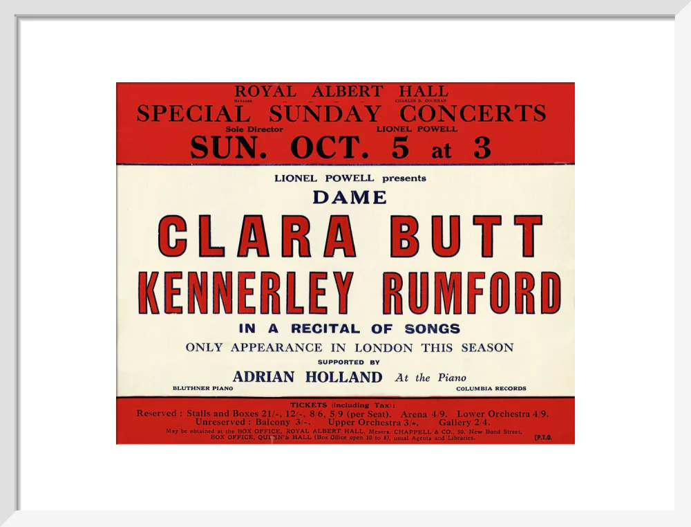 Dame Clara Butt and Kennerley Rumford's Special Sunday Concerts (1930-1931 Season) Art Print - Image 29