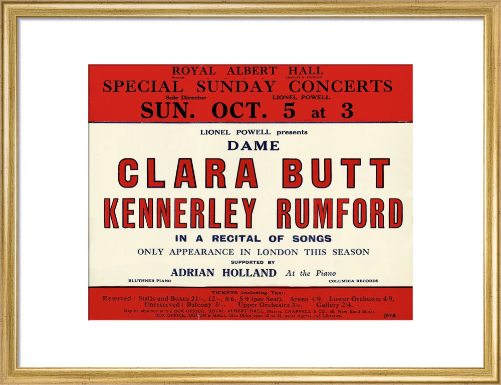 Dame Clara Butt and Kennerley Rumford's Special Sunday Concerts (1930-1931 Season) Art Print - Image 30