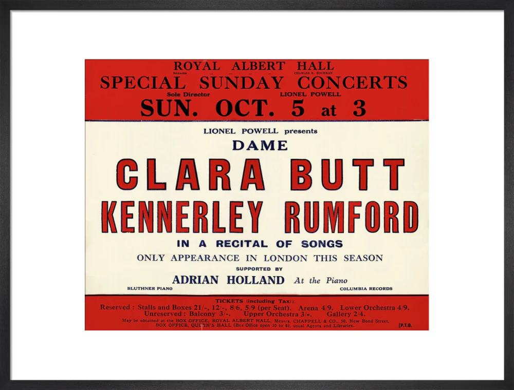 Dame Clara Butt and Kennerley Rumford's Special Sunday Concerts (1930-1931 Season) Art Print - Image 33