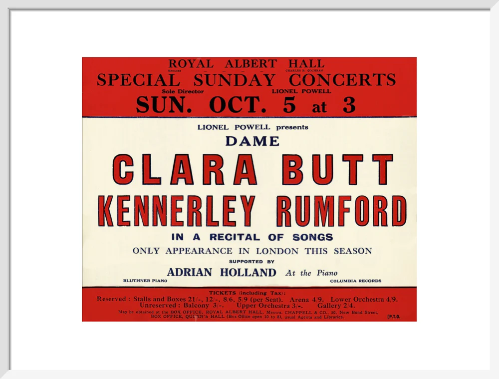 Dame Clara Butt and Kennerley Rumford's Special Sunday Concerts (1930-1931 Season) Art Print - Image 34
