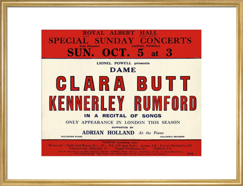 Dame Clara Butt and Kennerley Rumford's Special Sunday Concerts (1930-1931 Season) Art Print - Image 35
