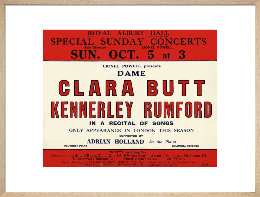 Dame Clara Butt and Kennerley Rumford's Special Sunday Concerts (1930-1931 Season) Art Print - Image 36