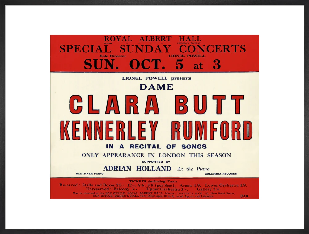 Dame Clara Butt and Kennerley Rumford's Special Sunday Concerts (1930-1931 Season) Art Print - Image 38