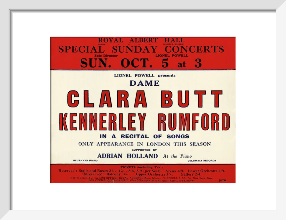 Dame Clara Butt and Kennerley Rumford's Special Sunday Concerts (1930-1931 Season) Art Print - Image 5