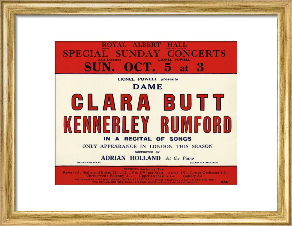 Dame Clara Butt and Kennerley Rumford's Special Sunday Concerts (1930-1931 Season) Art Print - Image 6
