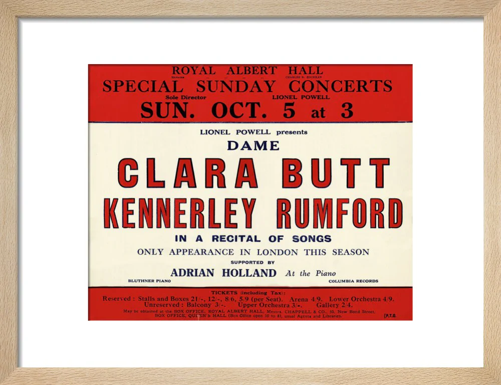 Dame Clara Butt and Kennerley Rumford's Special Sunday Concerts (1930-1931 Season) Art Print - Image 7