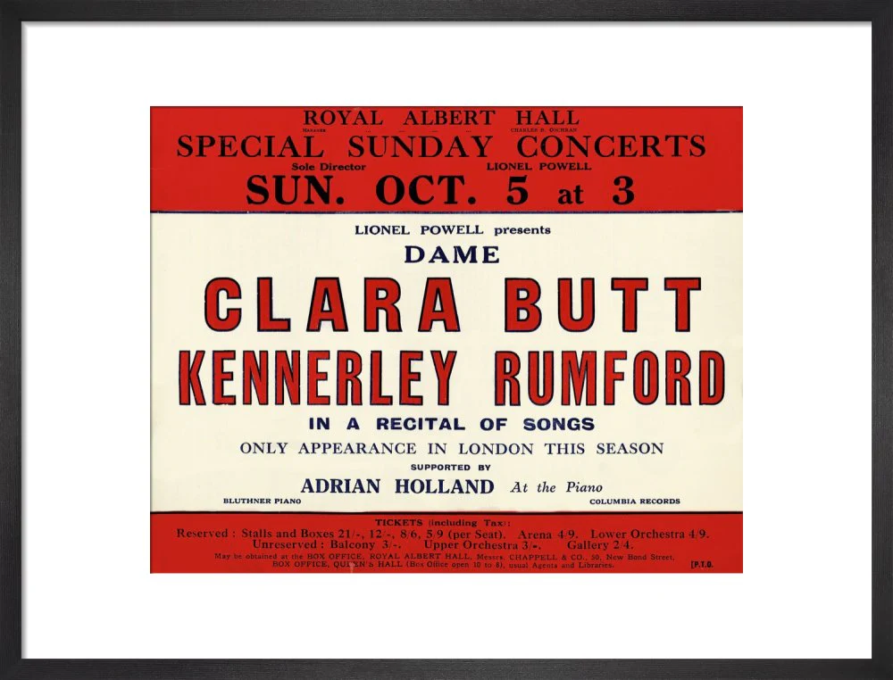 Dame Clara Butt and Kennerley Rumford's Special Sunday Concerts (1930-1931 Season) Art Print - Image 9