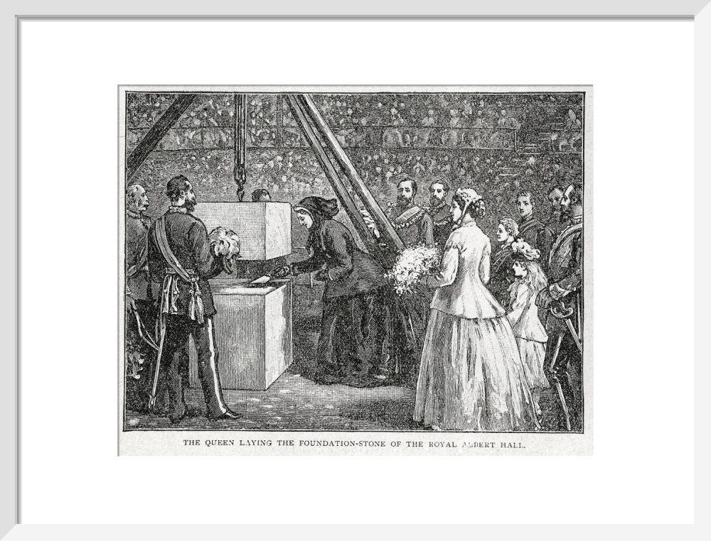 Close Up of Queen Victoria Laying the Hall's Foundation Stone Art Print - Image 10