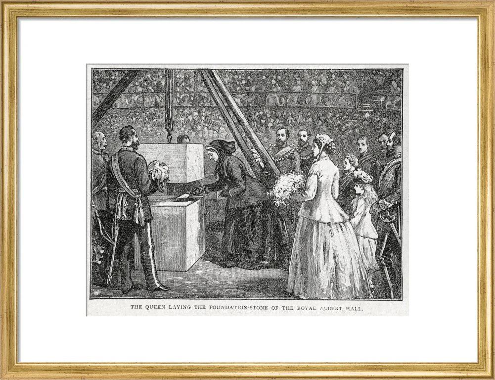 Close Up of Queen Victoria Laying the Hall's Foundation Stone Art Print - Image 11