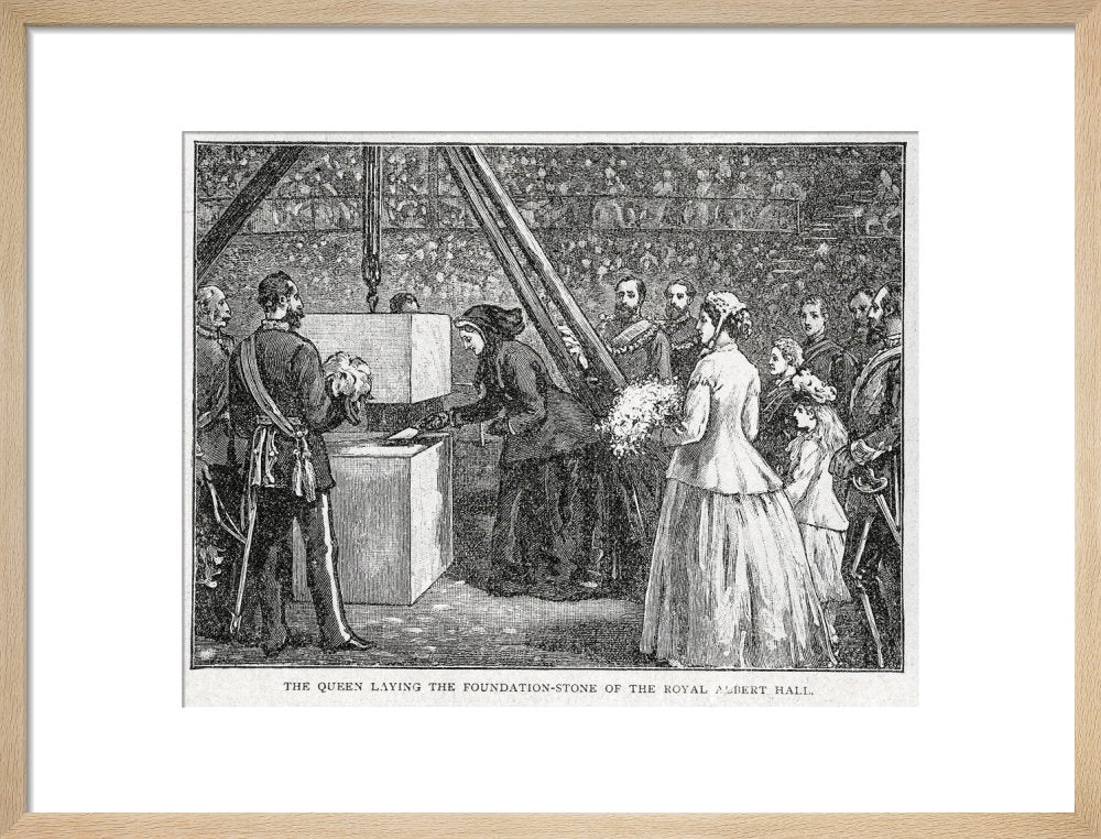 Close Up of Queen Victoria Laying the Hall's Foundation Stone Art Print - Image 12