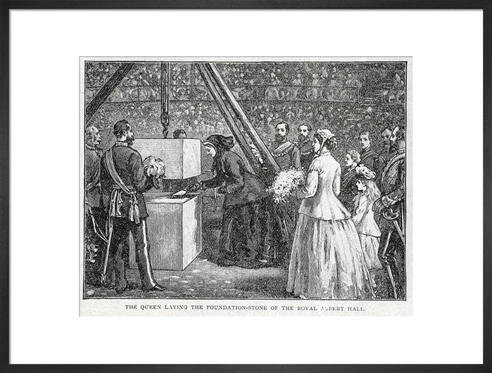 Close Up of Queen Victoria Laying the Hall's Foundation Stone Art Print - Image 14
