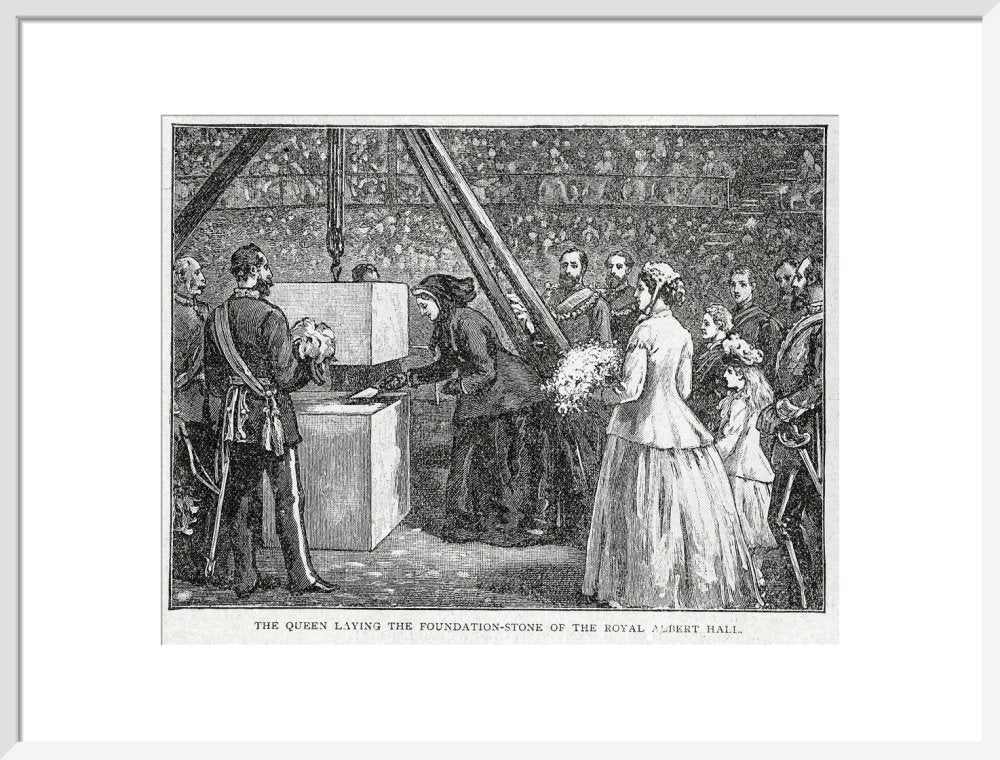 Close Up of Queen Victoria Laying the Hall's Foundation Stone Art Print - Image 15